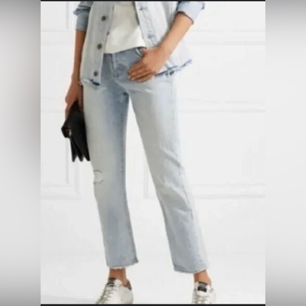 Current Elliot 25 the original straight jeans Eureka with cut off waistband